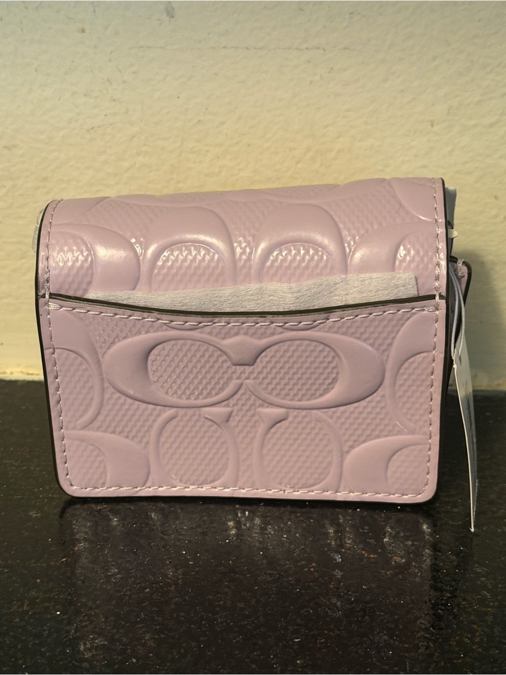NWT Coach Klare Bag Charm In Signature Leather With Heart Charm - Picture 2 of 3